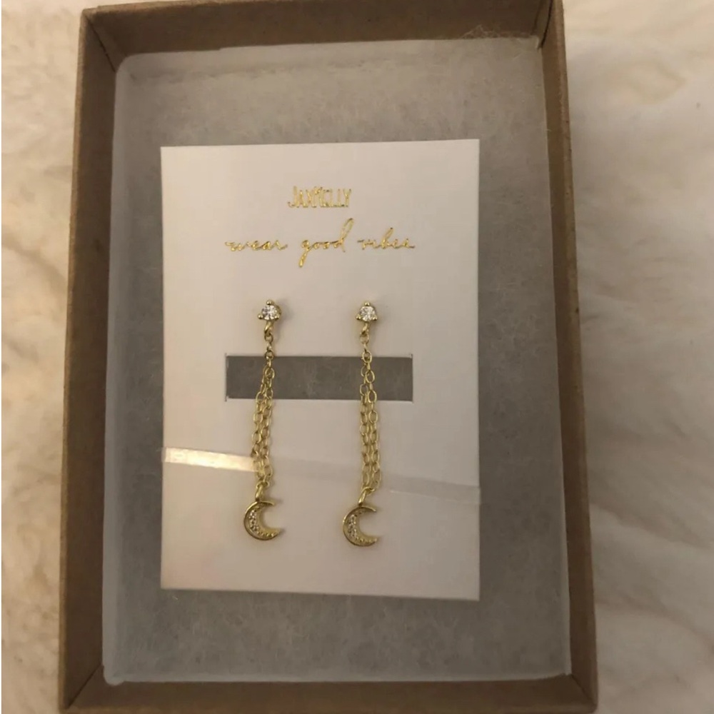 New JaxKelly Moonlight Chain Huggie Earring 14k
Gold Vermeil Sold Out Whimsygoth